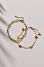 Green Ombre Semi-Precious Beaded Anklet