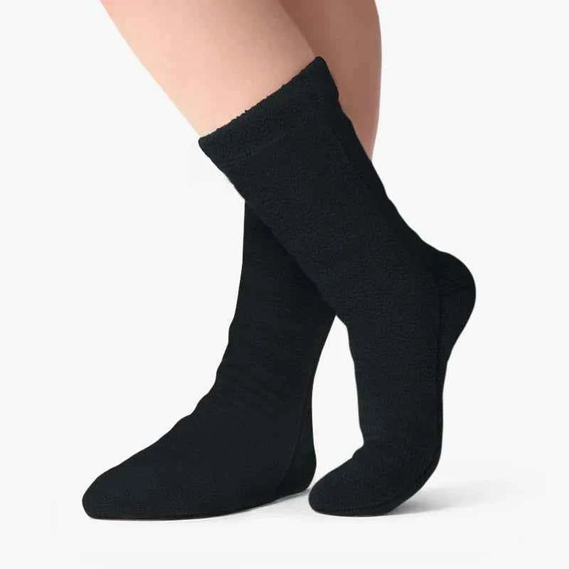 Polar Feet SUPER STRETCHY Fleece Socks - Black