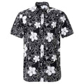Black Hibiscus Hawaiian Cotton Short Sleeve Shirt