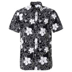 Black Hibiscus Hawaiian Cotton Short Sleeve Shirt