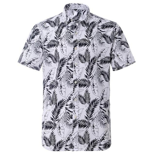 Black Palm Hawaiian Cotton Short Sleeve Shirt