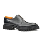 Black derby brogue shoes