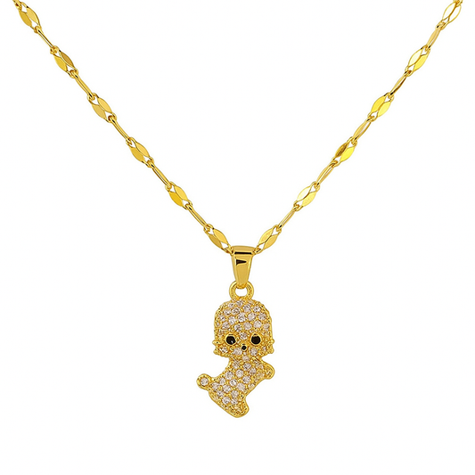 Diamond Puppy Pendant Necklace