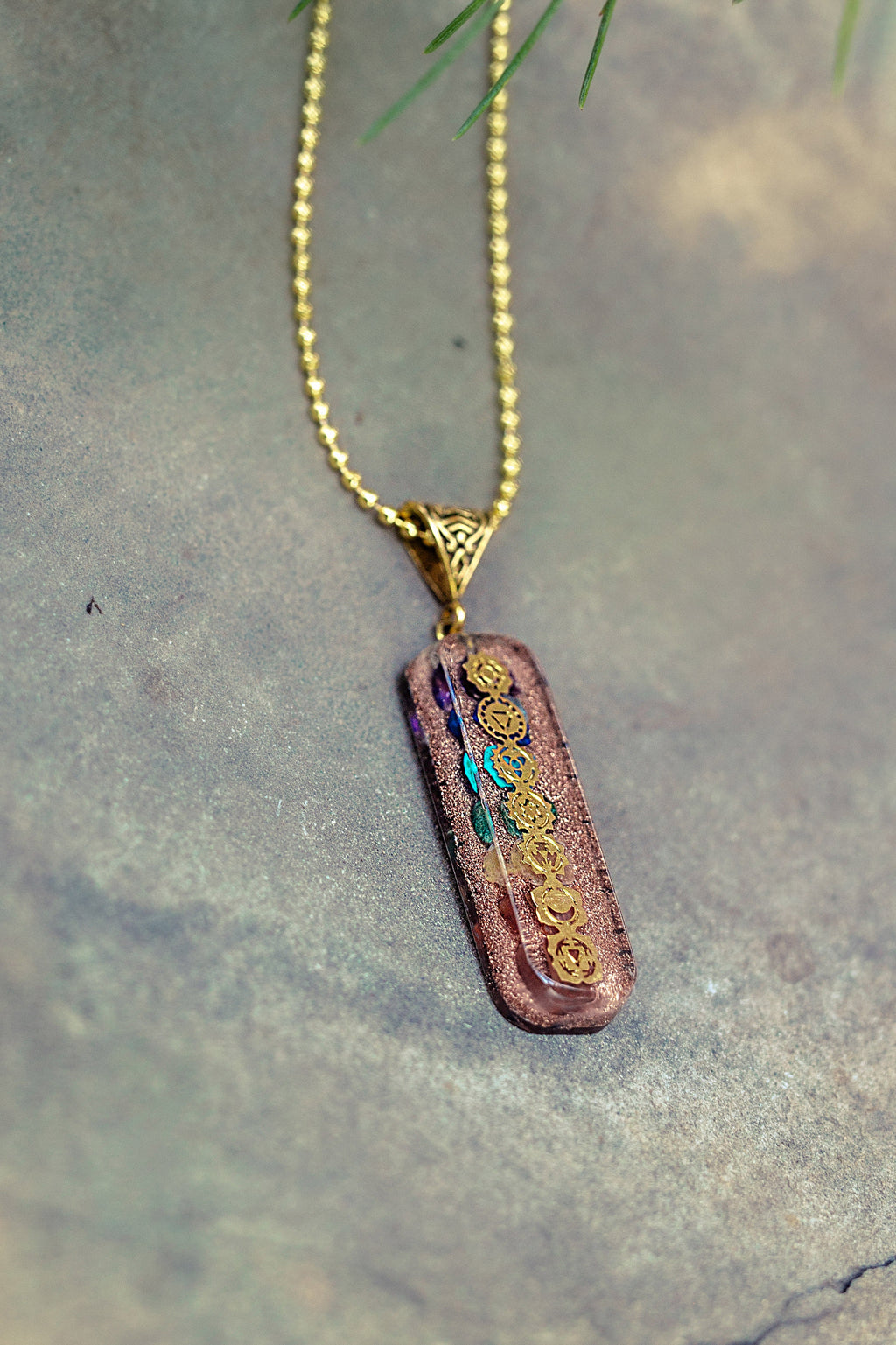 7 chakra Orgone Copper Pendant with Chain (Ships from USA!)