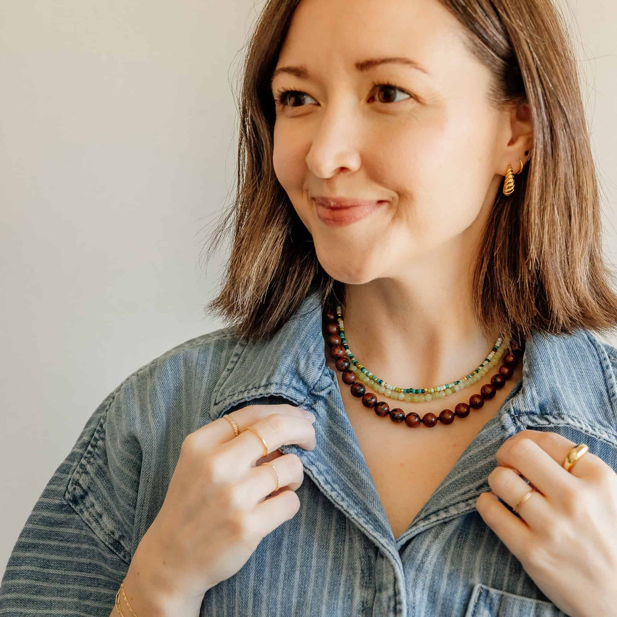 Green Neve Beaded Necklace