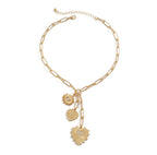 Radiant Spiked Heart Evil Eye Dangler Necklace - Love