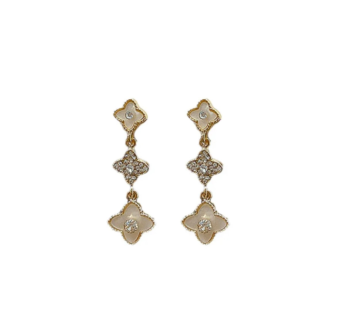 Pearl Flower Drop Earrings