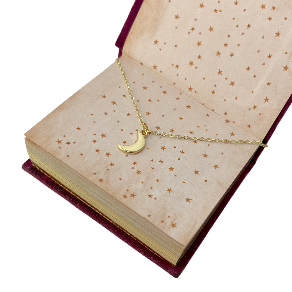 Tiny moon necklace minimalist jewellery