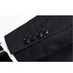 Men's Black One Button Slim Fit Suit - Three Piece