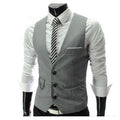 Men's Gray Slim Fit Vest
