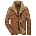 Men's Leather Fleece Jacket - 3 Colors