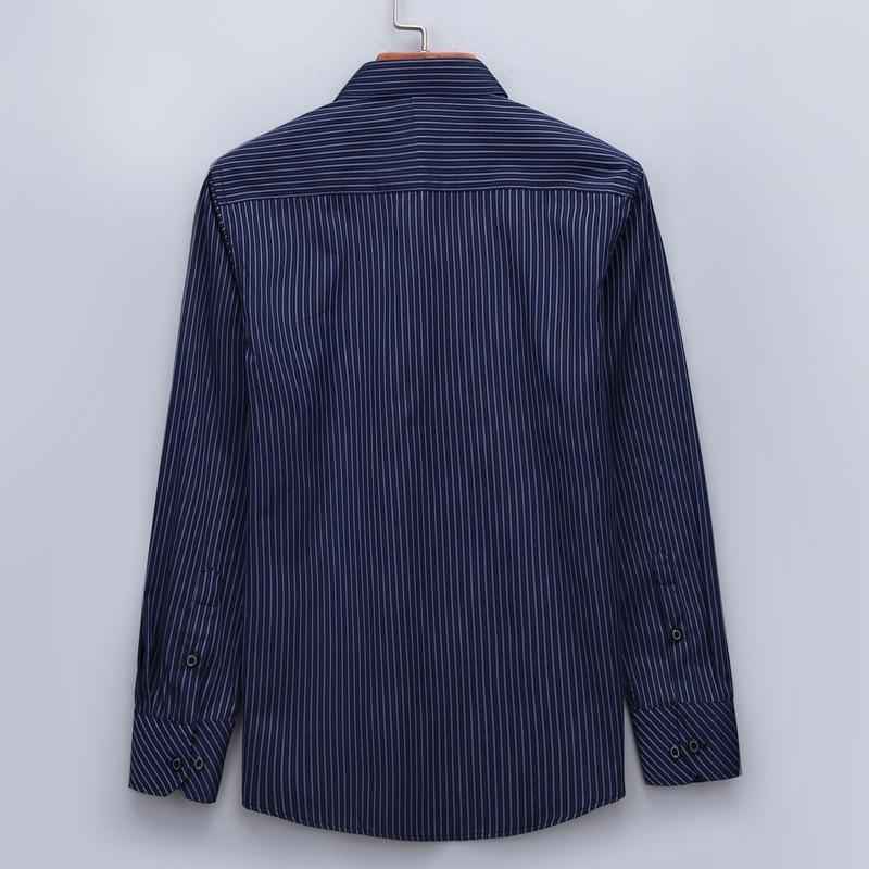 Men's Navy Striped Dress Shirt