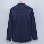 Men's Navy Striped Dress Shirt