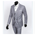 Men's Silver One Button Slim Fit Suit - Three Piece