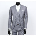 Men's Silver One Button Slim Fit Suit - Three Piece