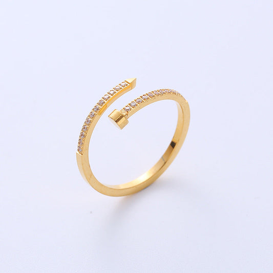Diamond Nail Head Ring