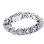 Stacking Ice Sugar Chain Zirconia Necklace and Bracelet Set in Gold or White Gold