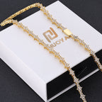 Tennis Chain Necklace with Zirconia Stones in Gold or White Gold – Hip Hop Style