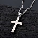 Oversized Hip Hop Cross Necklace for Men – White Gold Plated Copper with Cubic Zirconia Stones
