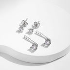 Geometric Diamond-Accented Sterling Silver Hoop Earrings for Women