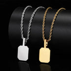 Geometric Hip Hop Necklace with Cubic Zirconia Stones in Gold or White Gold
