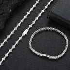 Tennis Chain Necklace with Zirconia Stones in Gold or White Gold – Hip Hop Style