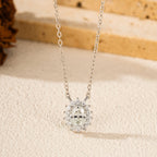 Floral D-Color VVS1 Moissanite Pendant Necklace in Sterling Silver – Delicate Clavicle Chain for Everyday Elegance