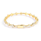 Geometric Tennis Chain Bracelet with Zirconia Stones in Gold or White Gold | Cubic Zirconia