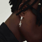 Lightning Bolt Zirconia Stud Earrings in Gold or White Gold – Hip Hop Street Style