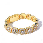 Stacking Ice Sugar Chain Zirconia Necklace and Bracelet Set in Gold or White Gold