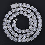 Stacking Ice Sugar Chain Zirconia Necklace and Bracelet Set in Gold or White Gold