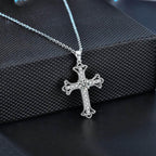 S925 Sterling Silver Moissanite Cross Necklace for Men and Women – Delicate Cross Pendant Elegant Collarbone Chain