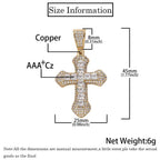Geometric Cross Pendant Necklace with Cubic Zirconia Stones in Gold, White Gold, or Dual-Tone Finish