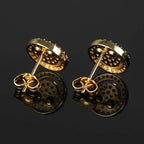 Smiling Face Zirconia Stud Earrings in Gold or White Gold Plated Brass with 925 Sterling Silver Posts