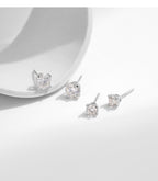Round D-Color VVS1 Moissanite Stud Earrings in Sterling Silver – Minimalist Geometric Design