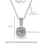 S925 Colorful Moissanite Pendant Necklace with Pavé-Set Halo & Hoop, 1ct D-Grade VVS1 Moissanite in 12 Dazzling Colors with GAR Certification, Sterling Silver Necklace