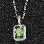 Geometric Hip Hop Necklace with Cubic Zirconia Stones in Gold or White Gold
