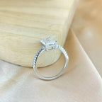 S925 Radiant Cut Moissanite & High Carbon Engagement Ring with Pavé-Set Band, 1-3ct VVS1 Certified, 4-Prong Sterling Silver