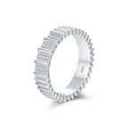 Stackable D-Color VVS1 Moissanite-Embellished Sterling Silver Engagement Ring for Women and Men