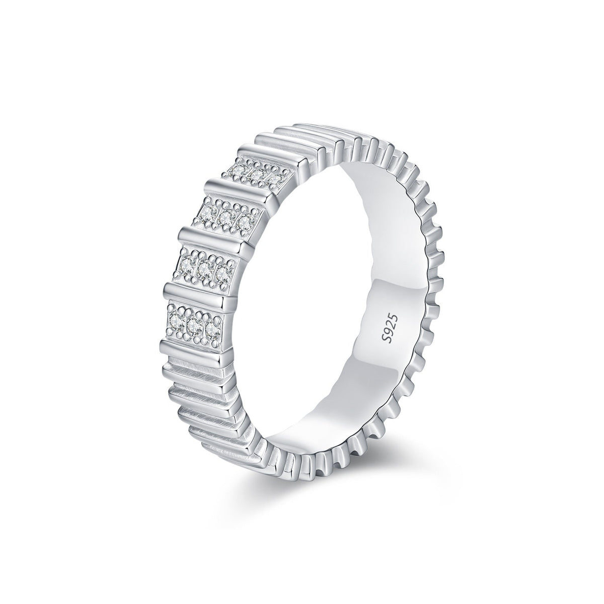 Stackable D-Color VVS1 Moissanite-Embellished Sterling Silver Engagement Ring for Women and Men
