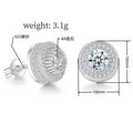 Iced Out CZ 18k Dazzling Stud Earrings, S925 Silver Post, 4 Style Options, Hip Hop Hypoallergenic 4A Cubic Zirconia Bling Studs for Men and Women