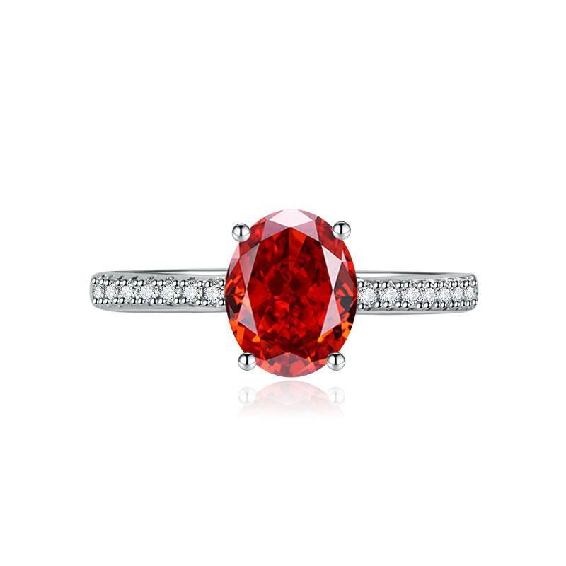 Multicolor Ice Flower Cut Oval CZ Adjustable Ring, Pave Band, 7*9mm 5A Cubic Zirconia, 6 Color Options, Dainty Luxe