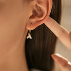 Handcrafted Sterling Silver Magnolia Flower Hoop Earrings