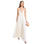Pleated Tie-Strap Slip Dress