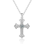 S925 Sterling Silver Moissanite Cross Necklace for Men and Women – Delicate Cross Pendant Elegant Collarbone Chain