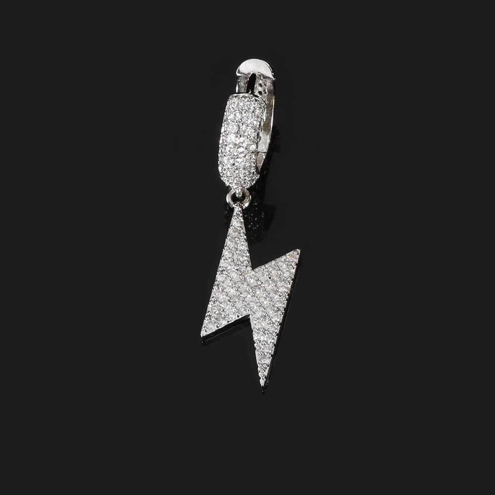 Lightning Bolt Zirconia Stud Earrings in Gold or White Gold – Hip Hop Street Style