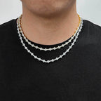 Tennis Chain Necklace with Zirconia Stones in Gold or White Gold – Hip Hop Style