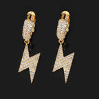 Lightning Bolt Zirconia Stud Earrings in Gold or White Gold – Hip Hop Street Style