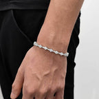 Geometric Tennis Chain Bracelet with Zirconia Stones in Gold or White Gold | Cubic Zirconia