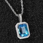 Geometric Hip Hop Necklace with Cubic Zirconia Stones in Gold or White Gold